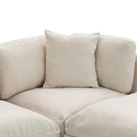 Canapé modulable avec pouf de rangement amovible, 2 porte-gobelets cachés