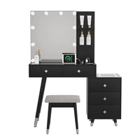 Ensemble coiffeuse 5 tiroirs avec prises