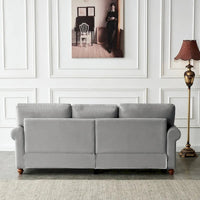 Canapé de rangement en tissu de lin (beige)