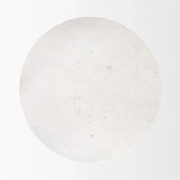 Allyson Table de salle à manger piédestal en marbre blanc et brun moyen, ronde, 48 po - 48,0 L x 48,0 l x 30,0 H