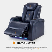 Fauteuil inclinable électrique MCombo, Siège de cinéma maison avec appui-tête réglable et tablette, Cuir respirant HTS422