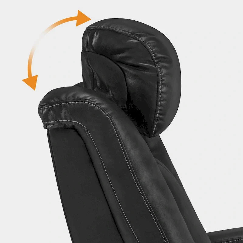Fauteuil inclinable électrique MCombo, Siège de cinéma maison avec appui-tête réglable et tablette, Cuir respirant HTS422