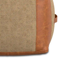 WYNDENHALL Castlebridge Pouf carré bohème en cuir véritable, couleur havane