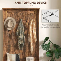 HOMCOM Arbre d'entrée 3-en-1 de 96,5 cm avec banc de rangement, porte-manteau à quatre crochets et rangement à chaussures, noir