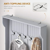 HOMCOM Arbre d'entrée 3-en-1 de 96,5 cm avec banc de rangement, porte-manteau à quatre crochets et rangement à chaussures, noir
