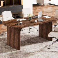 Bureau de direction moderne 62,99 W, simple, avec plateau et pieds en bois d'ingénierie