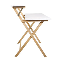 Bureau de travail pliable pour ordinateur portable en bois massif à 2 niveaux