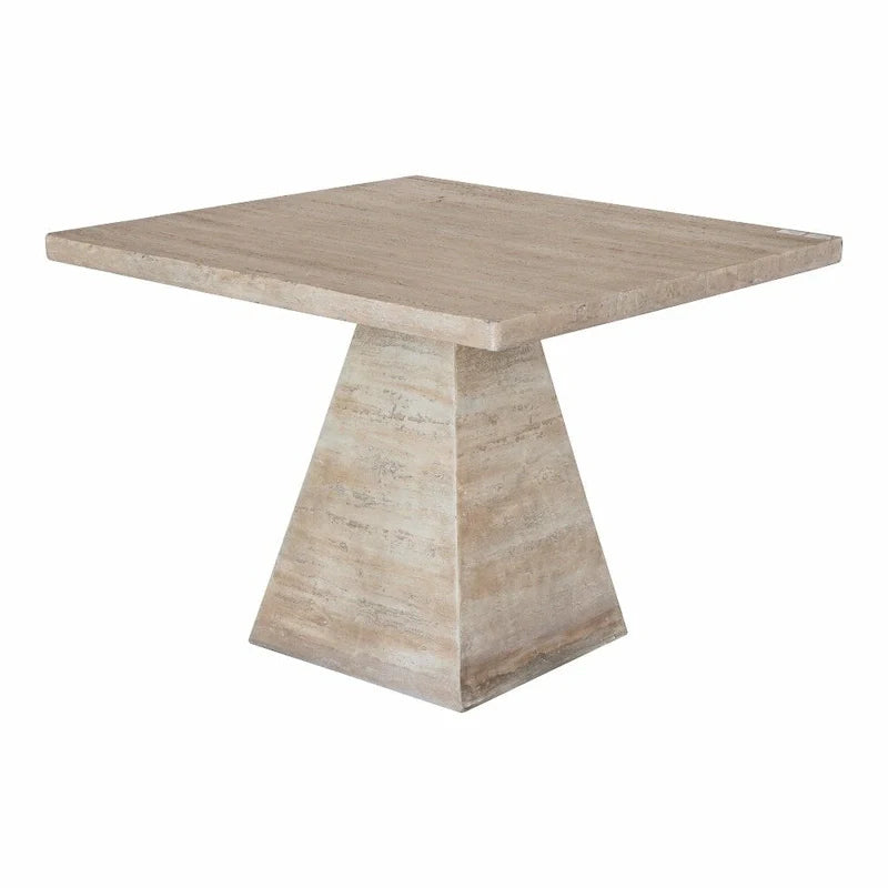 Table à manger carrée en ciment avec base à piédestal