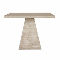 Table à manger carrée en ciment avec base à piédestal