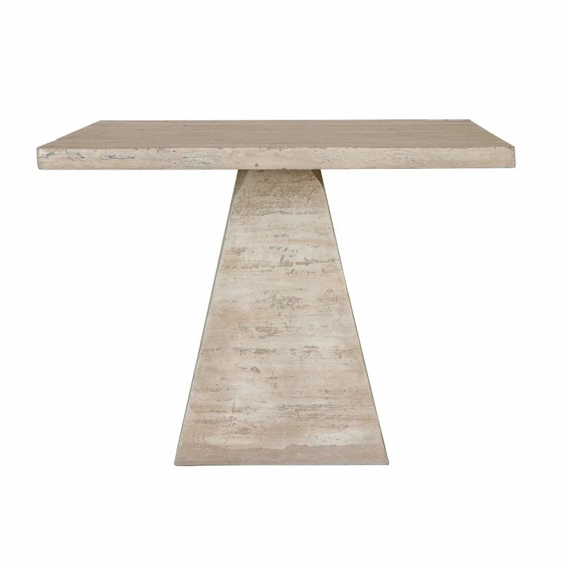 Table à manger carrée en ciment avec base à piédestal
