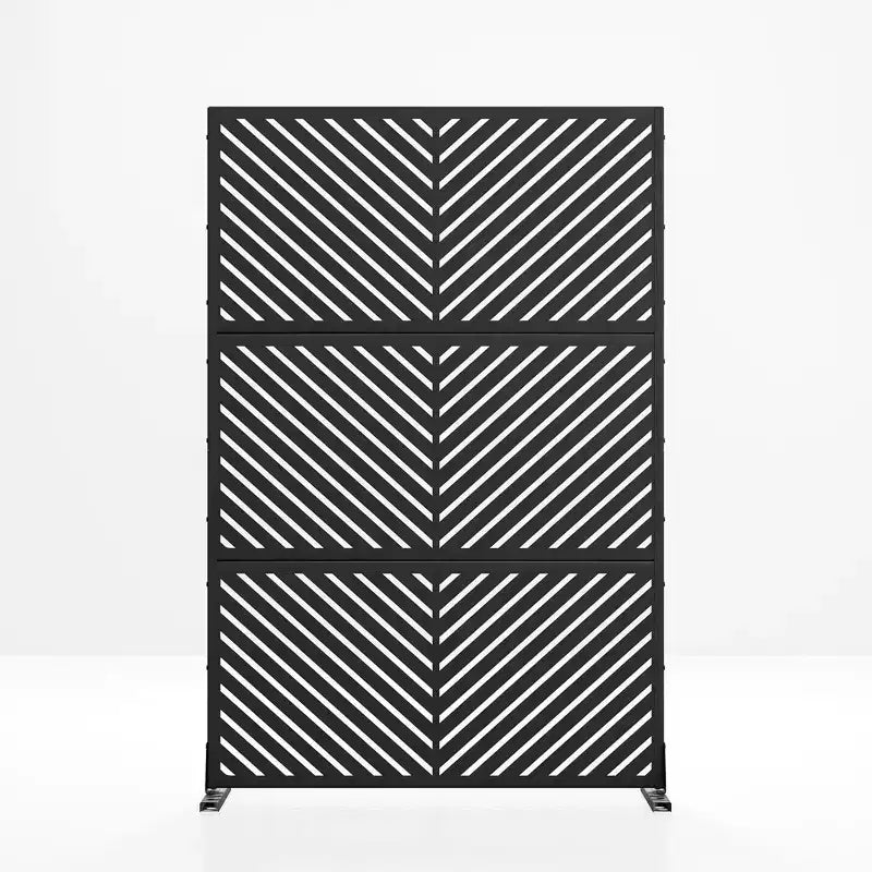 PexFix Écran d'intimité extérieur métallique 72 po x 47 po, motif flèches, noir