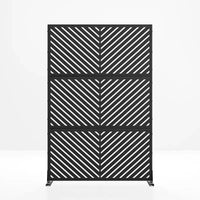PexFix Écran d'intimité extérieur métallique 72 po x 47 po, motif flèches, noir