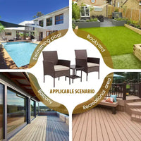 FDW Ensemble de mobilier de patio 3 pièces - Chaises d'extérieur en résine tressée, ensemble de conversation bistro en rotin pour arrière-cour, porche, bord de piscine, pelouse