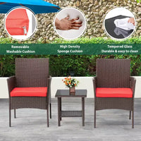 FDW Ensemble de mobilier de patio 3 pièces - Chaises d'extérieur en résine tressée, ensemble de conversation bistro en rotin pour arrière-cour, porche, bord de piscine, pelouse
