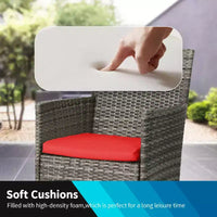 FDW Ensemble de mobilier de patio 3 pièces - Chaises d'extérieur en résine tressée, ensemble de conversation bistro en rotin pour arrière-cour, porche, bord de piscine, pelouse