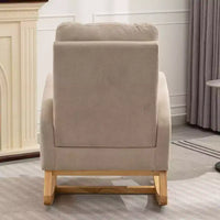 Fauteuil à bascule d'appoint avec repose-pieds, fauteuil lounge moderne à haut dossier, pieds à bascule en bois, fauteuil inclinable à bascule pour salon, chambre, bureau