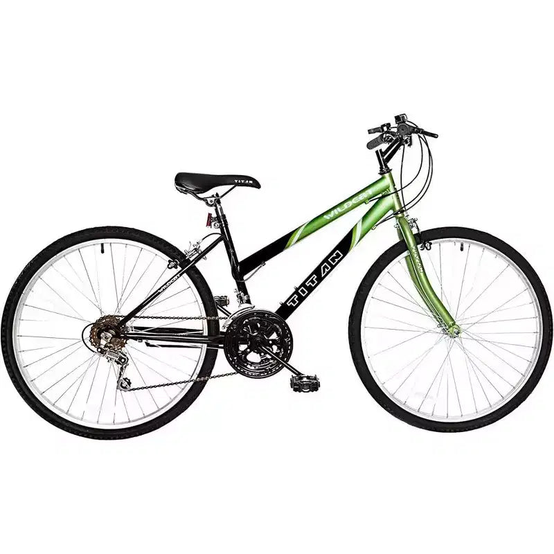 VTT femme Titan Bikes Wildcat 12 vitesses avec selle réglable, vert citron/noir