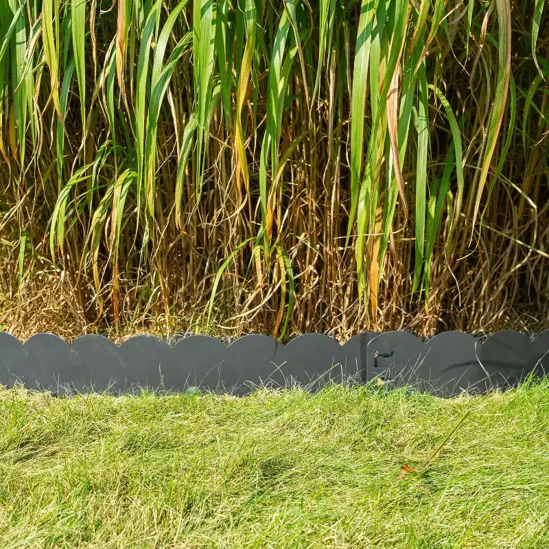 Bordures de jardin flexibles en acier robuste avec bordure festonnée pour pelouse et jardin Sunnydaze - 4,8 m - Lot de 5