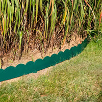Bordures de jardin flexibles en acier robuste avec bordure festonnée pour pelouse et jardin Sunnydaze - 4,8 m - Lot de 5