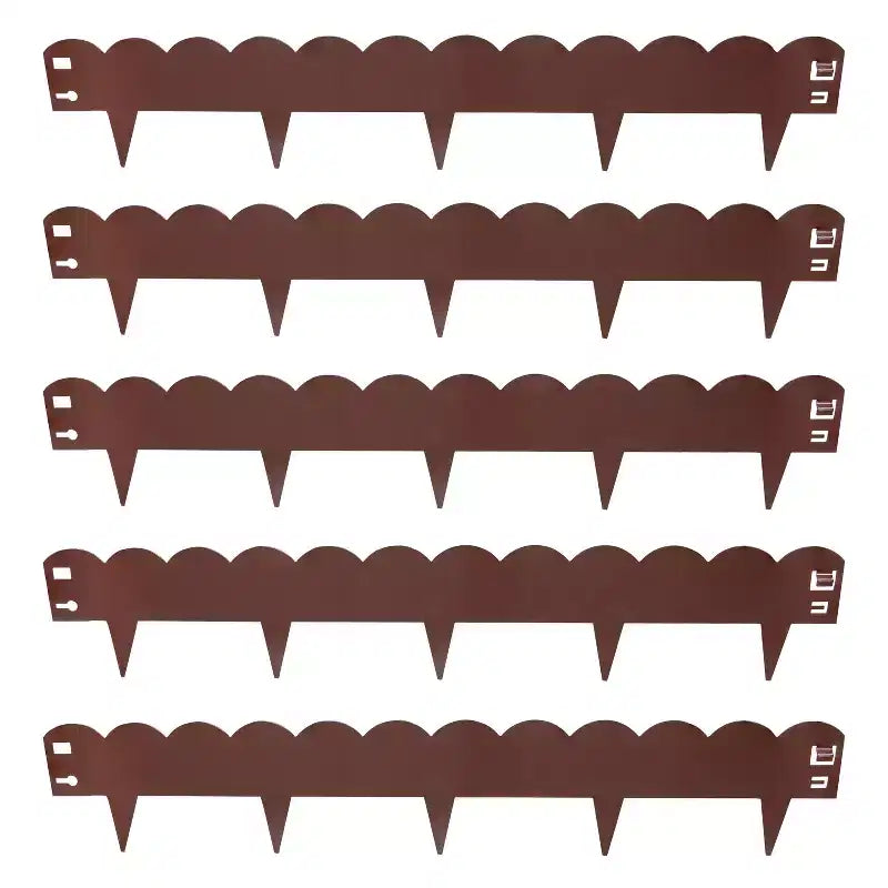 Bordures de jardin flexibles en acier robuste avec bordure festonnée pour pelouse et jardin Sunnydaze - 4,8 m - Lot de 5