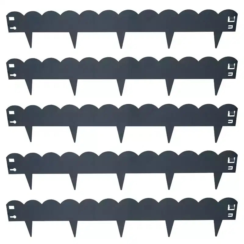 Bordures de jardin flexibles en acier robuste avec bordure festonnée pour pelouse et jardin Sunnydaze - 4,8 m - Lot de 5