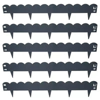Bordures de jardin flexibles en acier robuste avec bordure festonnée pour pelouse et jardin Sunnydaze - 4,8 m - Lot de 5