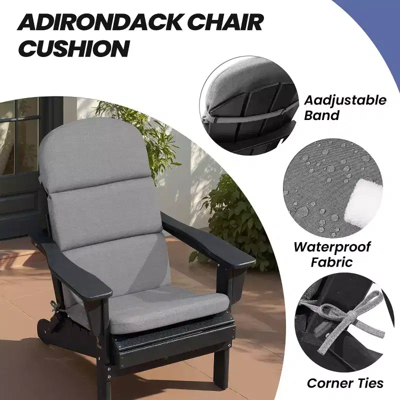 Coussin de chaise Adirondack Crestlive Products dossier haut résistant à l'eau et à la décoloration pour patio