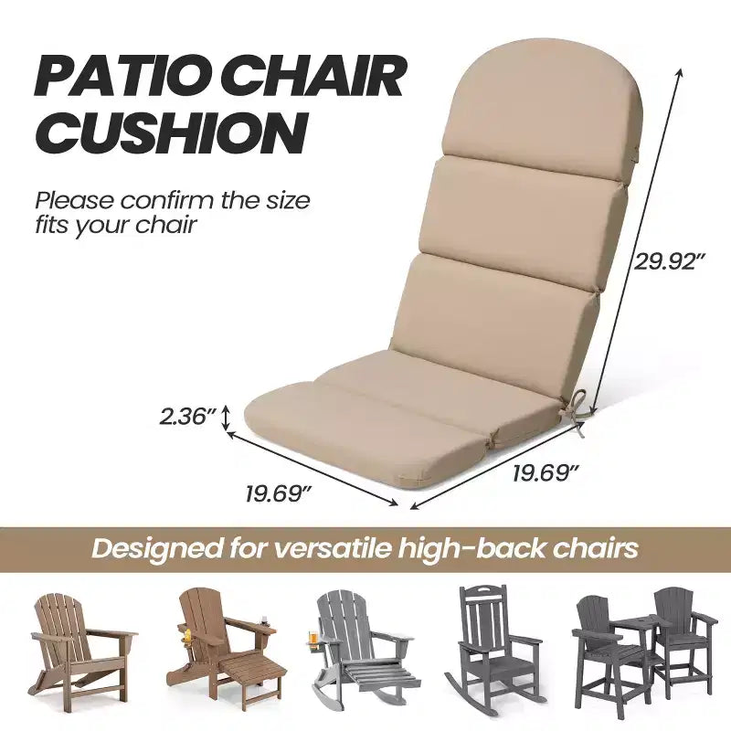 Coussin de chaise Adirondack Crestlive Products dossier haut résistant à l'eau et à la décoloration pour patio