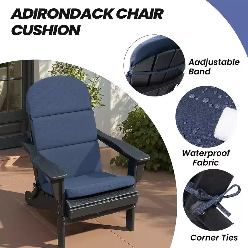 Coussin de chaise Adirondack Crestlive Products dossier haut résistant à l'eau et à la décoloration pour patio