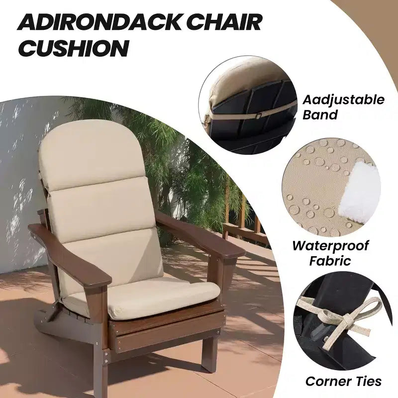 Coussin de chaise Adirondack Crestlive Products dossier haut résistant à l'eau et à la décoloration pour patio