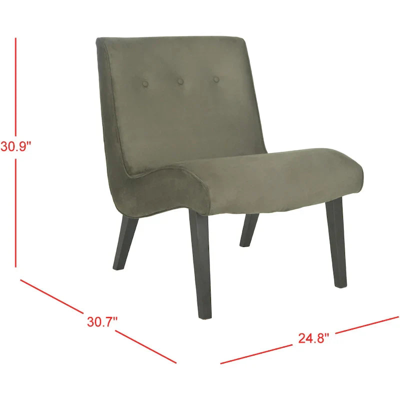 SAFAVIEH Sibille Chaise Vert Forêt Mid-Century - 25.2 x 29.9 x 30.7 - 25Lx30Px31H