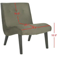 SAFAVIEH Sibille Chaise Vert Forêt Mid-Century - 25.2 x 29.9 x 30.7 - 25Lx30Px31H