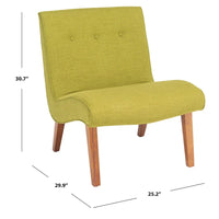 SAFAVIEH Sibille Chaise Vert Forêt Mid-Century - 25.2 x 29.9 x 30.7 - 25Lx30Px31H