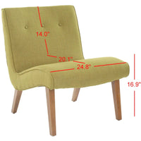 SAFAVIEH Sibille Chaise Vert Forêt Mid-Century - 25.2 x 29.9 x 30.7 - 25Lx30Px31H