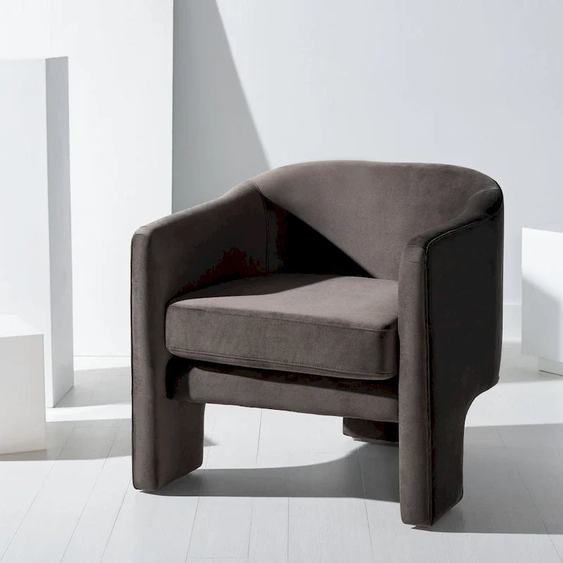 Fauteuil d'appoint en velours Evchen SAFAVIEH Couture - 30 L x 28 P x 30 H - 30Lx28Px30H