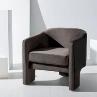 Fauteuil d'appoint en velours Evchen SAFAVIEH Couture - 30 L x 28 P x 30 H - 30Lx28Px30H