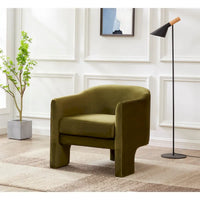 Fauteuil d'appoint en velours Evchen SAFAVIEH Couture - 30 L x 28 P x 30 H - 30Lx28Px30H