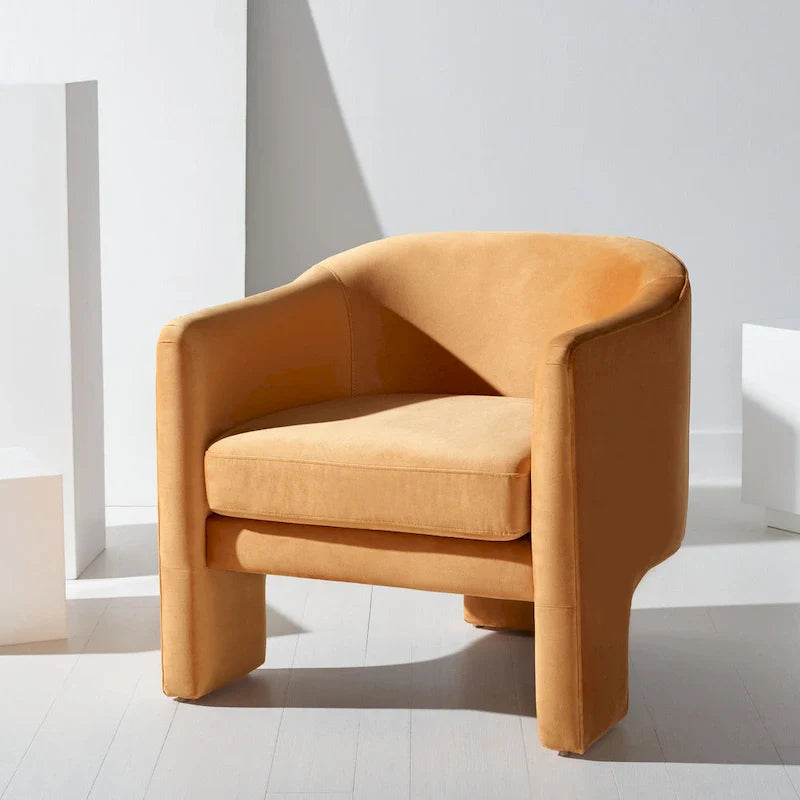 Fauteuil d'appoint en velours Evchen SAFAVIEH Couture - 30 L x 28 P x 30 H - 30Lx28Px30H