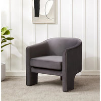Fauteuil d'appoint en velours Evchen SAFAVIEH Couture - 30 L x 28 P x 30 H - 30Lx28Px30H