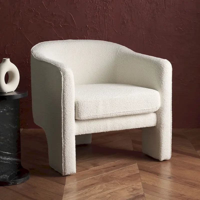 Fauteuil d'appoint en velours Evchen SAFAVIEH Couture - 30 L x 28 P x 30 H - 30Lx28Px30H