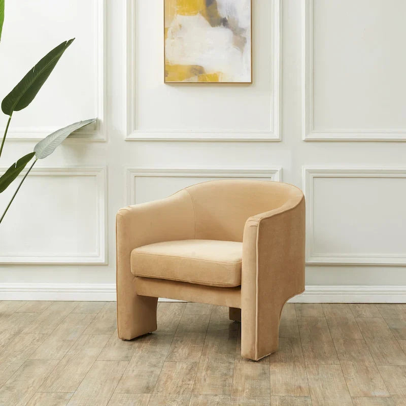 Fauteuil d'appoint en velours Evchen SAFAVIEH Couture - 30 L x 28 P x 30 H - 30Lx28Px30H