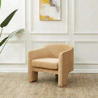 Fauteuil d'appoint en velours Evchen SAFAVIEH Couture - 30 L x 28 P x 30 H - 30Lx28Px30H