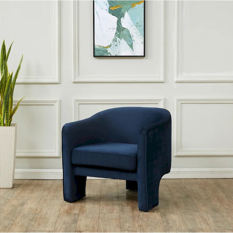 Fauteuil d'appoint en velours Evchen SAFAVIEH Couture - 30 L x 28 P x 30 H - 30Lx28Px30H