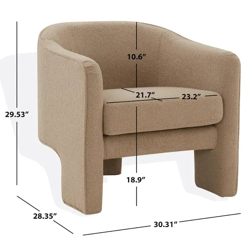 Fauteuil d'appoint en velours Evchen SAFAVIEH Couture - 30 L x 28 P x 30 H - 30Lx28Px30H
