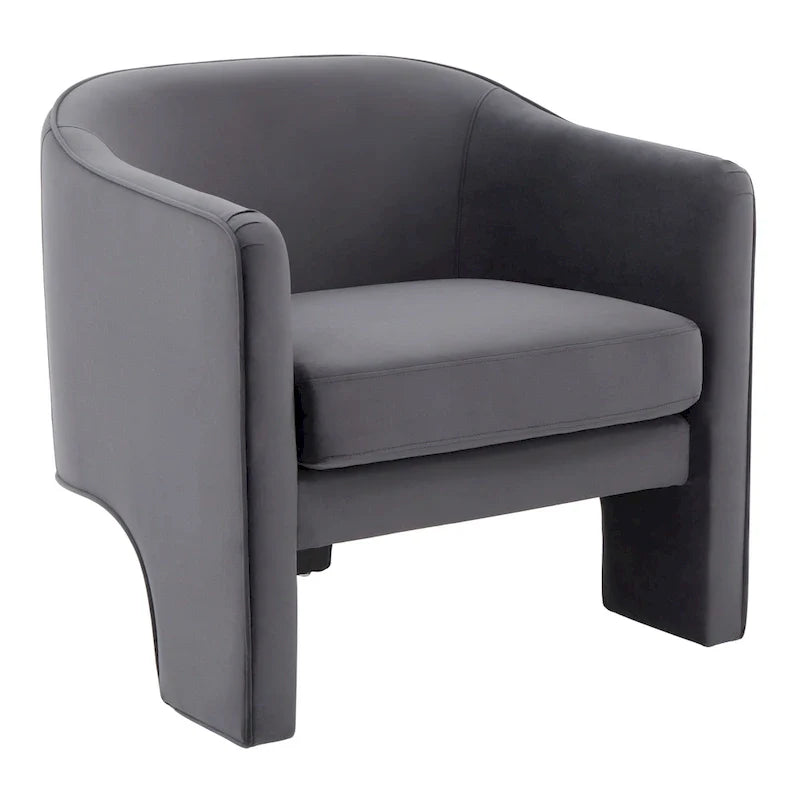Fauteuil d'appoint en velours Evchen SAFAVIEH Couture - 30 L x 28 P x 30 H - 30Lx28Px30H