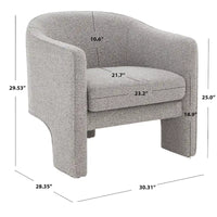 Fauteuil d'appoint en velours Evchen SAFAVIEH Couture - 30 L x 28 P x 30 H - 30Lx28Px30H