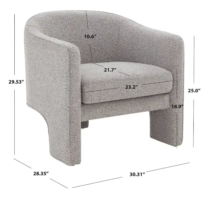 Fauteuil d'appoint en velours Evchen SAFAVIEH Couture - 30 L x 28 P x 30 H - 30Lx28Px30H