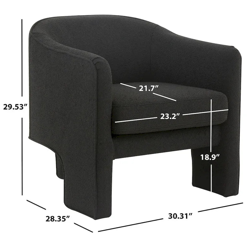Fauteuil d'appoint en velours Evchen SAFAVIEH Couture - 30 L x 28 P x 30 H - 30Lx28Px30H