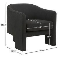 Fauteuil d'appoint en velours Evchen SAFAVIEH Couture - 30 L x 28 P x 30 H - 30Lx28Px30H