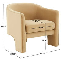 Fauteuil d'appoint en velours Evchen SAFAVIEH Couture - 30 L x 28 P x 30 H - 30Lx28Px30H